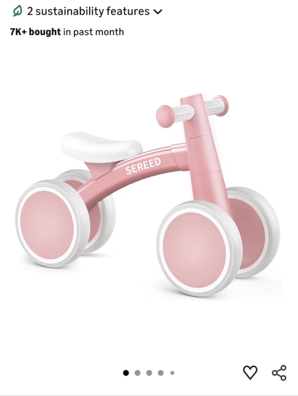 Sereed Baby Balance Bike - Pink - NWT